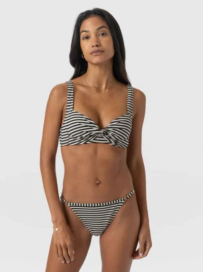 Saint + Sofia Jesse Twist Front Bikini Top In Black