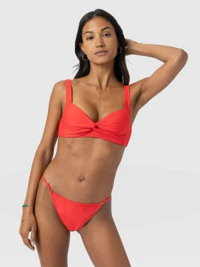 Saint + Sofia Jesse Twist Front Bikini Top In Red