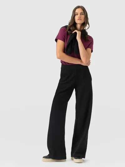 Saint + Sofia Keller Wide Leg Pant In Black Boucle