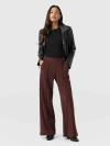 Saint + Sofia Keller Wide Leg Pant In Burgundy