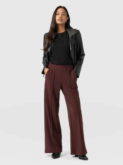 Saint + Sofia Keller Wide Leg Pant In Burgundy