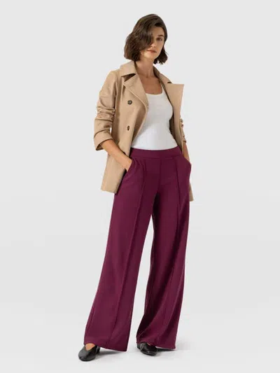 Saint + Sofia Keller Wide Leg Pant In Burgundy