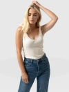 Saint + Sofia Knot Vest Rib In White