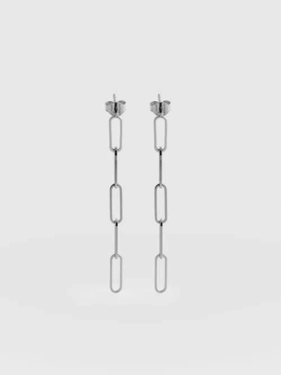 Saint + Sofia Link Chain Drop Earrings In Silver