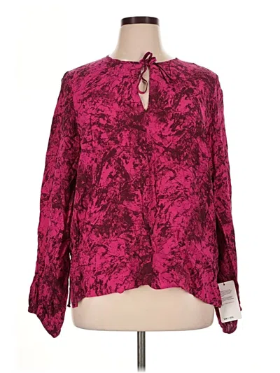 Saint + Sofia Long Sleeve Blouse In Pink