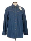 Saint + Sofia Long Sleeve Button Down Shirt In Blue