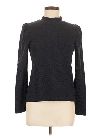 Pre-owned Saint + Sofia Long Sleeve Top Black Turtleneck Tops