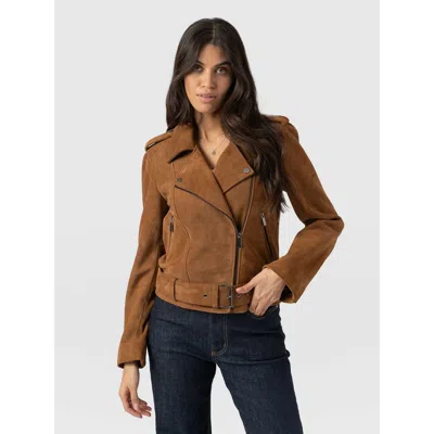Saint + Sofia Luther Suede Jacket In Brown