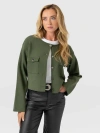 Saint + Sofia Maeva Knit Jacket In Green