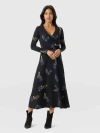 Saint + Sofia Maggie Wrap Midi Dress In Blue