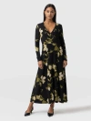 Saint + Sofia Maggie Wrap Midi Dress In Green
