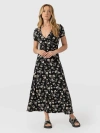 Saint + Sofia Maggie Wrap Short Sleeve Midi Dress
