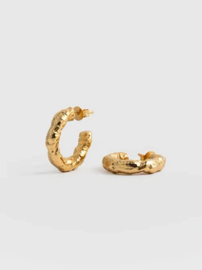 Saint + Sofia Molten Hoop Earrings In Gold