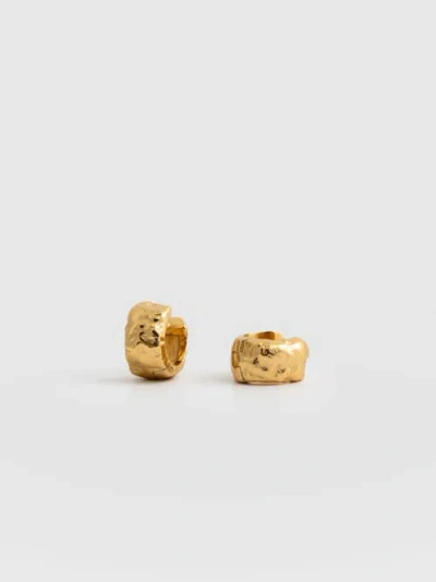 Saint + Sofia Molten Huggie Earrings In Gold
