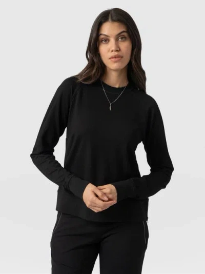 Saint + Sofia Morgan Zip Sweater In Black