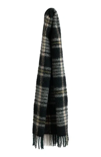 Saint + Sofia Nora Check Scarf In Green