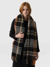 Saint + Sofia Nora Check Scarf In Orange