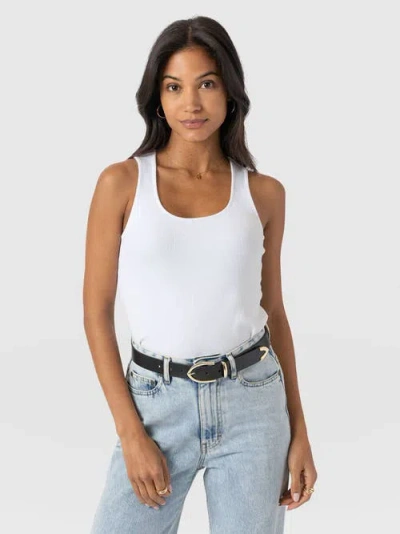 Saint + Sofia Olivia Rib Vest In White