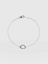 Saint + Sofia Organic Open Oval Bracelet In Silver