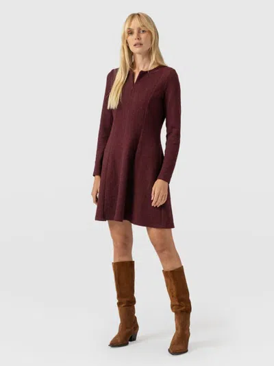 Saint + Sofia Orla Mini Dress In Burgundy Boucle