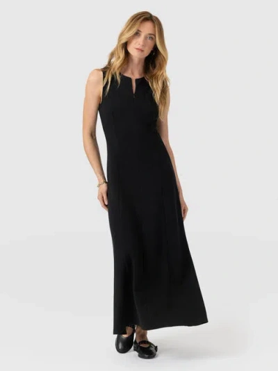 Saint + Sofia Orla Sleeveless Midi Dress In Black