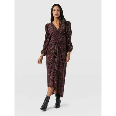 Saint + Sofia Paloma Ruched Dress In Multi
