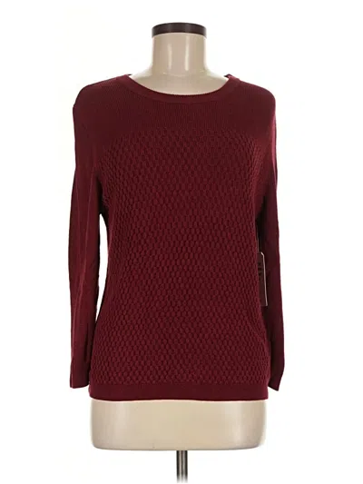 Pre-owned Saint + Sofia Pullover Sweater In Burgundy