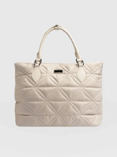 Saint + Sofia Quilted Selene Shopper Bag In Beige