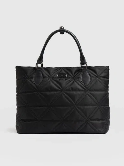 Saint + Sofia Quilted Selene Shopper Bag In Black