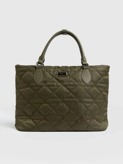 Saint + Sofia Quilted Selene Shopper Bag In Brown