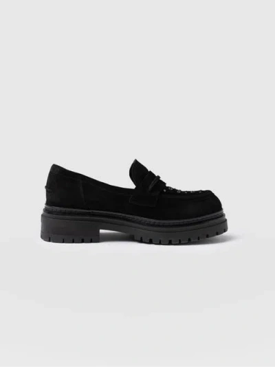 Saint + Sofia Raine Studded Loafer In Black