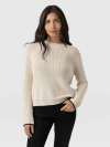 Saint + Sofia Remy Crop Sweater In White