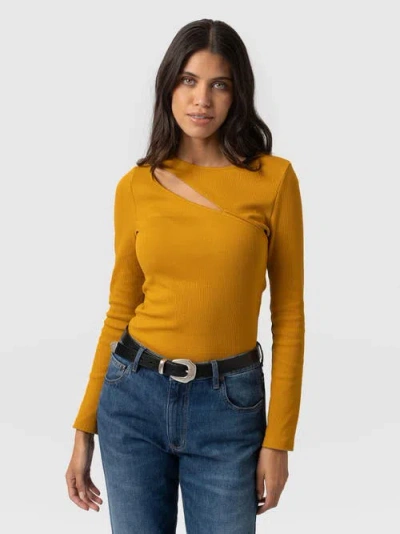 Saint + Sofia Reveal Tee Long Sleeve In Brown