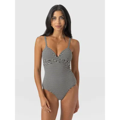 Saint + Sofia Riley Cross Front Swimsuit In Black