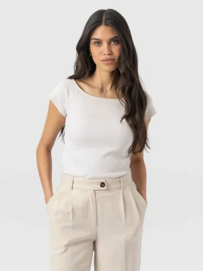 Saint + Sofia Riviera Tee In Beige