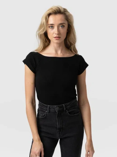 Saint + Sofia Riviera Tee In Black