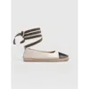 Saint + Sofia Rowe Espadrille Tie Pumps In Beige