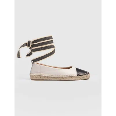 Saint + Sofia Rowe Espadrille Tie Pumps In Beige