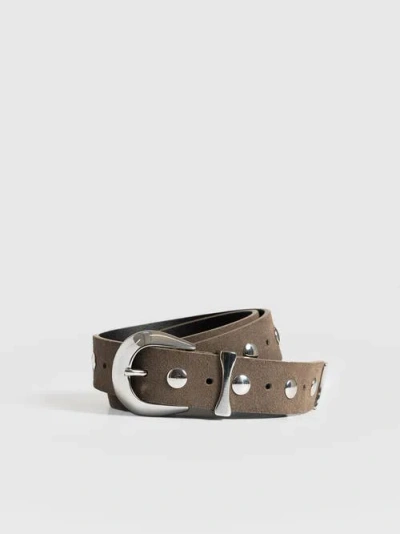 Saint + Sofia Roxie Studded Belt In Brown