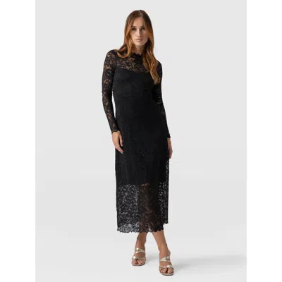 Saint + Sofia Runway Lace Dress In Black