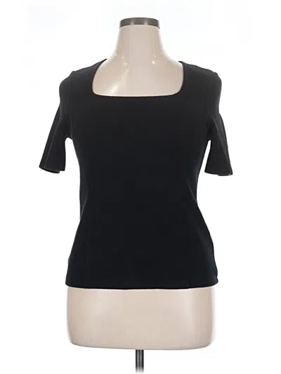 Pre-owned Saint + Sofia Short Sleeve Turtleneck In Black