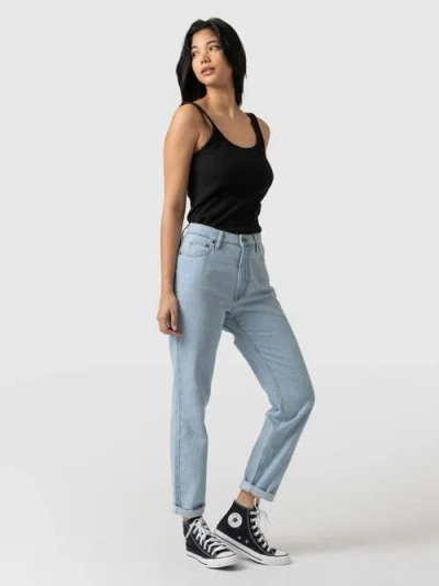 Saint + Sofia Slim Mom Jeans In Blue