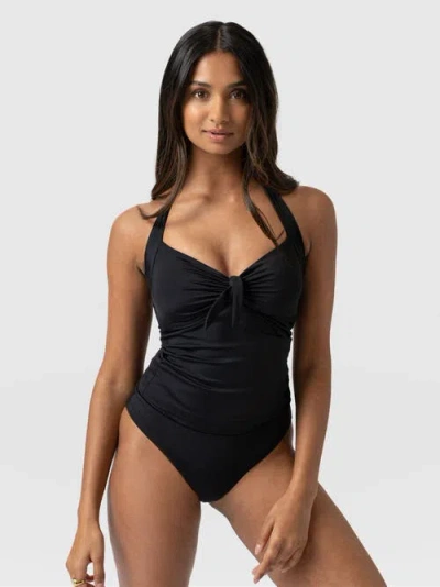 Saint + Sofia Sol Tankini Top In Black