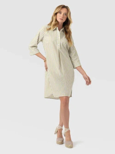 Saint + Sofia Stevie Shirt Dress In Green