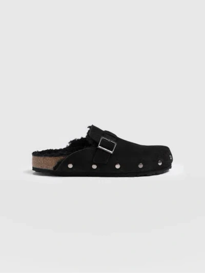 Saint + Sofia Studded Clogs In Black