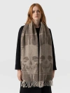 Saint + Sofia Sutton Skull Scarf In Beige