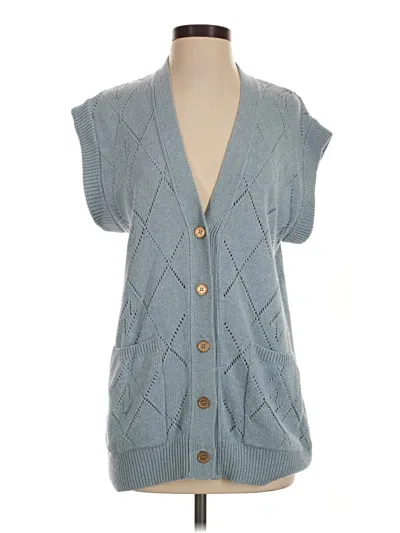 Pre-owned Saint + Sofia Sweater Vest In Blue