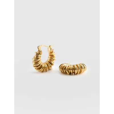 Saint + Sofia Swirl Hoop Earrings In Gold
