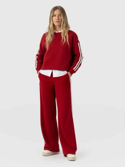 Saint + Sofia Victory Straight Leg Pant In Red