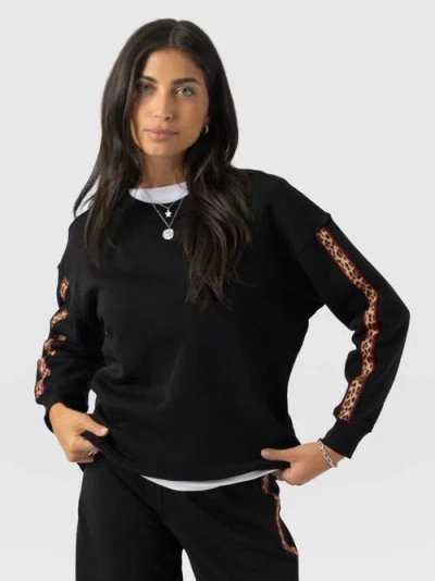 Saint + Sofia Victory Sweatshirt In Black